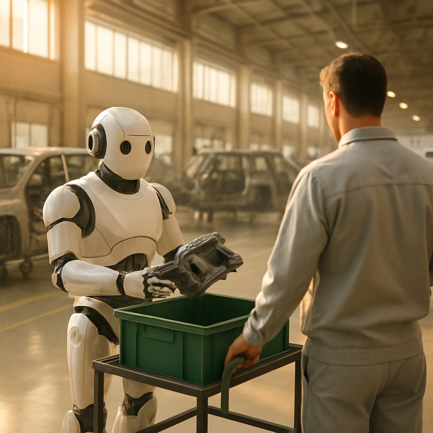 Les robots sont arrivés dans une usine automobile américaine, et le responsable de la logistique reconnaît qu'ils sont encore plus lents que les ouvriers